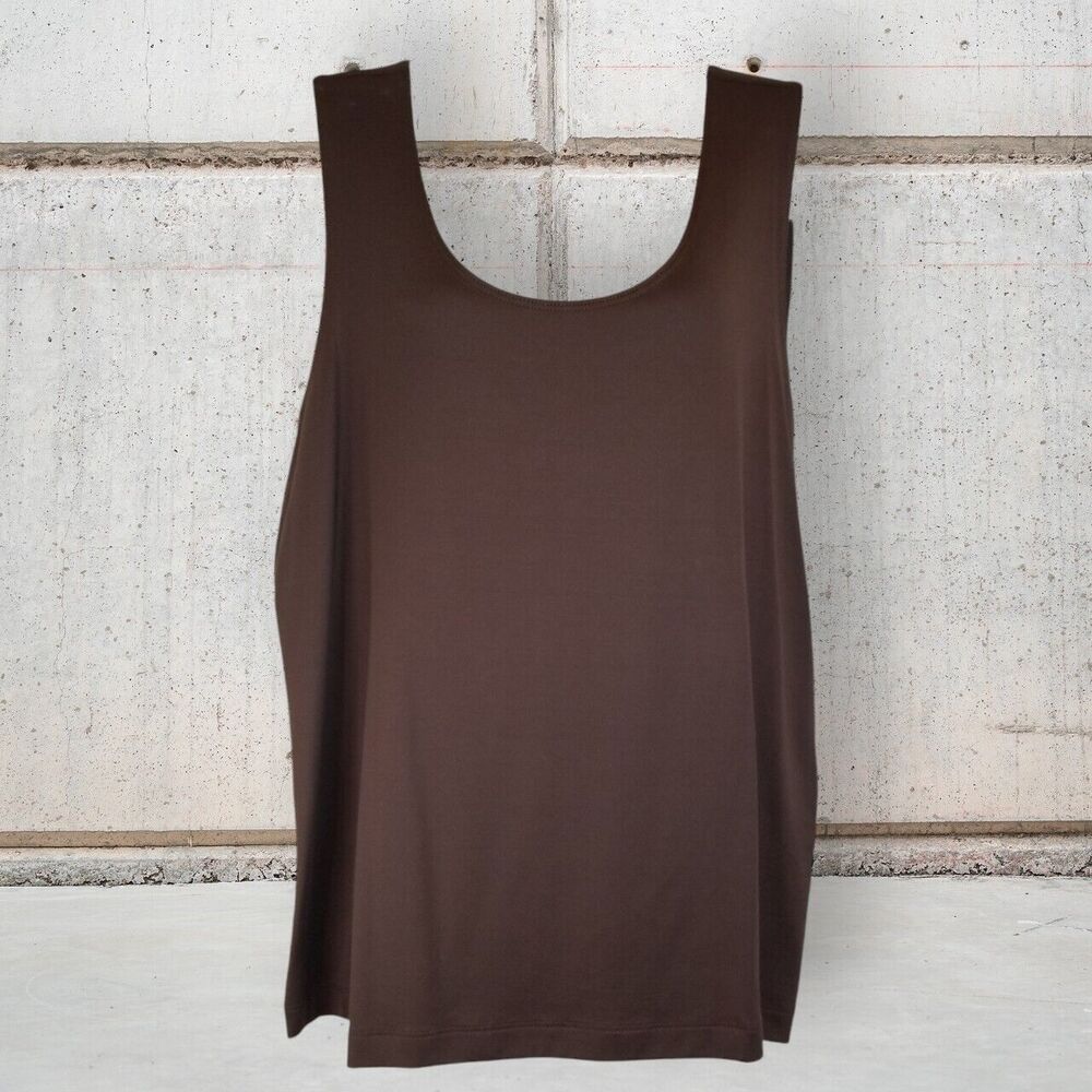 Chico's Women's Microfeel Timeless Tank Double Expresso Size XL NEW Tags